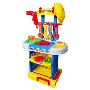 Banc de lucru cu unelte si scule Cool Tools pentru Copii 65 cm Inaltime, Bormasina, Fierastrau, Ciocan, Rafturi, si Accesorii Multiple