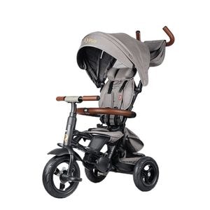 Tricicleta pliabila cu roti de cauciuc QPLAY Rito Deluxe, 9 luni+, Gri