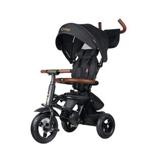 Tricicleta pliabila cu roti de cauciuc Qplay Rito Deluxe, 9 luni+, Negru