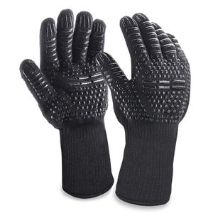 Manusi termorezistente pentru gratar, bucatarie, semineu,  Simply Joy, antialunecare, 2 bucati, negru
