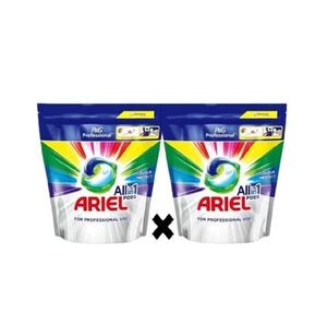 Set detergent de rufe capsule Ariel All in 1 Color, indeparteaza petele, protejeaza rufele, 2 x 60 buc, 120 spalari