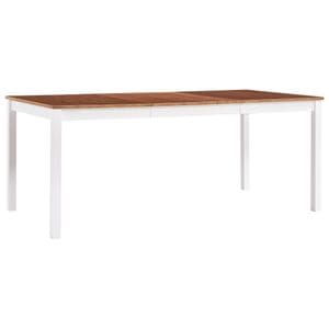 Masa de bucatarie vidaXL, alb/maro, 180 x 90 x 73 cm