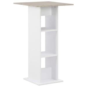 Masa de bar vidaXL, alb/gri beton, 60 x 60 x 110 cm