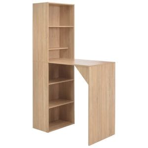 Masa de bar cu dulap vidaXL, stejar, 115 x 59 x 200 cm