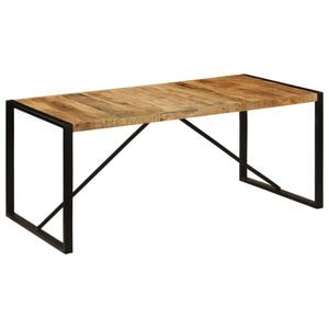 Masa de bucatarie vidaXL, lemn masiv de mango, 180x90x75 cm, maro