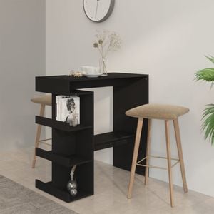 Masa bar cu raft de depozitare vidaXL, 100x50x101 cm, negru 