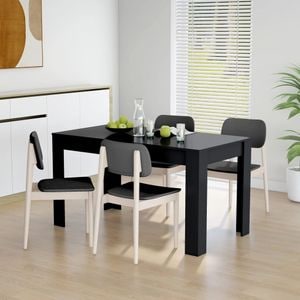 Masa de bucatarie vidaXL, 140x74x76 cm, negru