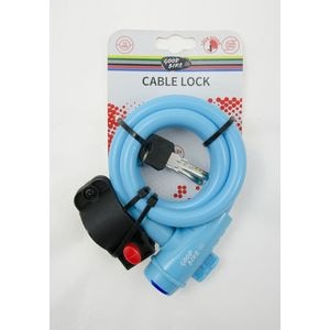 Cablu antifurt Good Bike Spirala, cu cheie, 12 x 1000mm, albastru/negru