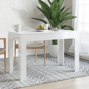 Masa de bucatarie vidaXL, 120x60x76 cm, alb lucios 
