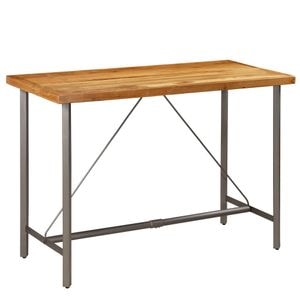 Masa de bar vidaXL, lemn masiv de tec reciclat, 150x70x106 cm, maro