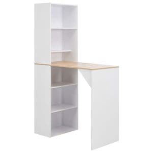 Masa de bar cu dulap vidaXL, 115x59x200 cm, alb