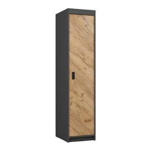 Dulap dormitor Laguna Iris, 1 usa, 44.4x55x194.8 cm, gri-maro deschis