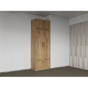 Dulap dormitor Laguna Madrid, cu 2 usi, 83x48x240.3 cm, stejar auriu