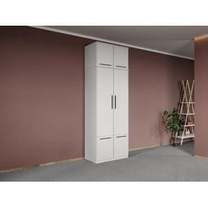 Dulap dormitor Laguna Madrid, cu 2 usi, 83x48x240.3 cm, alb mat