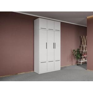 Dulap dormitor Laguna Madrid, 3 usi, 124x48x240.3 cm, alb
