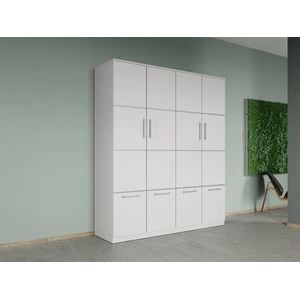Dulap dormitor Laguna Acapulco, 4 usi, 164.4x48x192.5 cm, alb