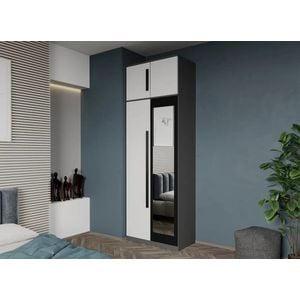 Dulap dormitor Laguna Dallas, 2 usi, cu oglinda, 83x48x240.3 cm, alb-gri