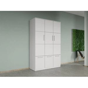 Dulap dormitor Laguna Acapulco, 3 usi, 124x48x192.5 cm, alb