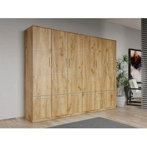 Dulap dormitor Laguna Acapulco, 6 usi, 248x48x192.5 cm, stejar auriu