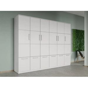 Dulap dormitor Laguna Acapulco V2, 6 usi, 248x48x192.5 cm, alb