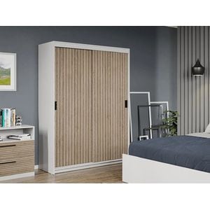 Dulap dormitor Laguna Line, 138x55x194.8 cm, stejar natur