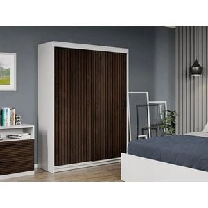 Dulap dormitor Laguna Line, 138x55x194.8 cm, stejar inchis