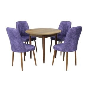 Set masa si scaune living Aris & Artemis, 5 piese, nuc-mov