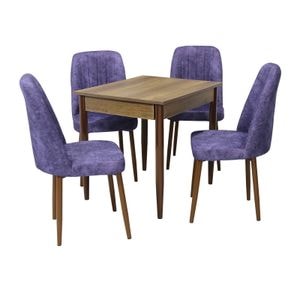 Set masa si scaune living Deco & Artemis, 5 piese, nuc-mov