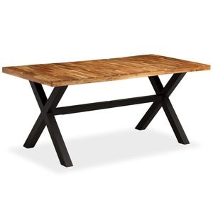 Masa sufragerie vidaXL, lemn masiv de salcam si mango, 180x90x76 cm, maro