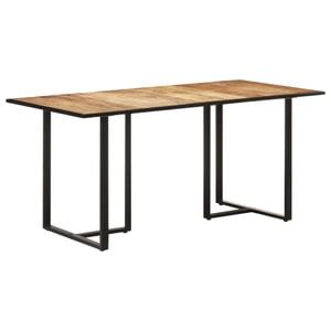 Masa de bucatarie vidaXL, lemn de mango nefinisat, 160x80x76 cm, maro