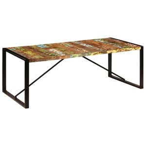 Masa de bucatarie vidaXL, lemn masiv reciclat, 220x100x75 cm, multicolor