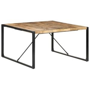 Masa de bucatarie vidaXL, lemn de mango nefinisat, 140x140x75 cm, maro