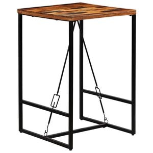 Masa de bar vidaXL, 2 persoane, lemn masiv reciclat, 70 x 70 x 106 cm, maro