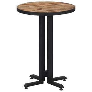 Masa de bistro rotunda vidaXL, lemn masiv de tec reciclat, 55 x 76 cm, negru