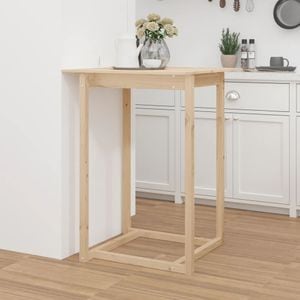 Masa de bar vidaXL, lemn masiv de pin, 80x80x110 cm, maro