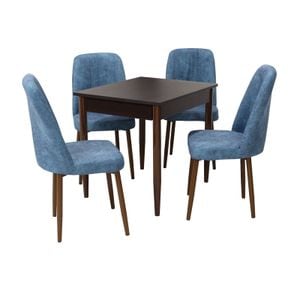 Set masa si scaune bucatarie Deco & Artemis, 5 piese, wenge-blue