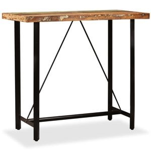 Masa de bar vidaXL, 2 persoane, lemn masiv reciclat, 120 x 60 x 107 cm