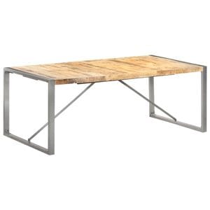 Masa de bucatarie vidaXL, 6 persoane, lemn masiv mango nefinisat, 200 x 100 x 75 cm