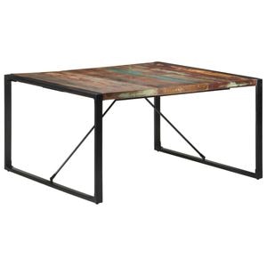Masa de bucatarie vidaXL, 2 persoane, lemn masiv reciclat, 140 x 140 x 75 cm