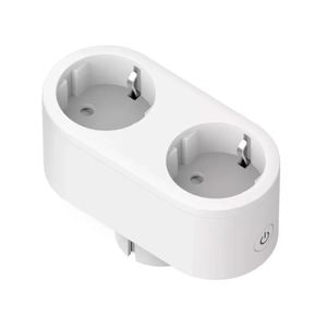 Priza inteligenta smart WiFi, 2 intrari, monitorizare consum de energie, 16A, 220V, compatibil Tuya/SmartLife/Alexa/Google Assistant, 4000W, 100-250V, alb