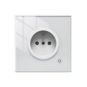 Priza inteligenta Smart WiFi cu panou din sticla, 3000W, compatibila Tuya, Alb