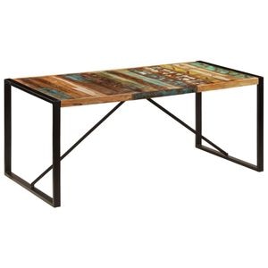 Masa de bucatarie vidaXL, lemn masiv reciclat, 180 x 90 x 75 cm