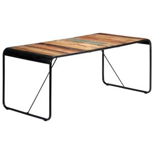 Masa de bucatarie vidaXL, lemn masiv reciclat, 180 x 90 x 76 cm