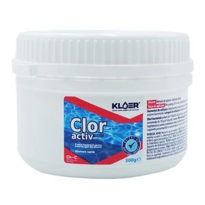 Solutia Clor activ Kloer, granule, produs cu actiune bactericida, destinat dezinfectiei apei din piscina, 300 g