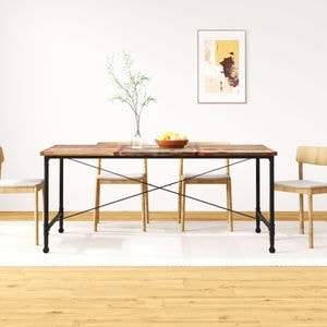 Masa de bucatarie vidaXL, lemn masiv reciclat, 180x90x76 cm, multicolor