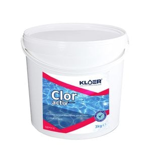 Clor activ Kloer, forma de granule, pentru dezinfectia apei de piscine, cu actiune bactericida, 3 kg