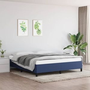 Cadru de pat vidaXL, albastru, 160 x 200 cm, material textil