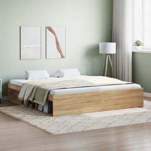 Cadru pat vidaXL, Super King Size, 180x200 cm, stejar sonoma