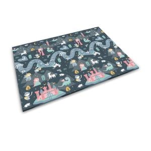 Covoras pliabil First Steps ideal STORE, cu doua fete, din spuma de inalta calitate, 200 x 180 x 1 cm, Sistem antialunecare