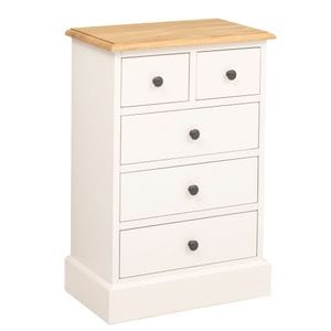 Noptiera SZEL MOB, lemn masiv, 51 x 30 x 74 cm, maro deschis-crem